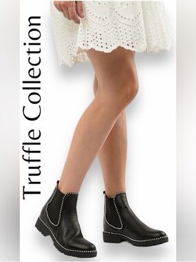 Truffle Collection ~ Chelsea ~Black Boots ~ Silver Studded~ NWOT ~ Never Worn